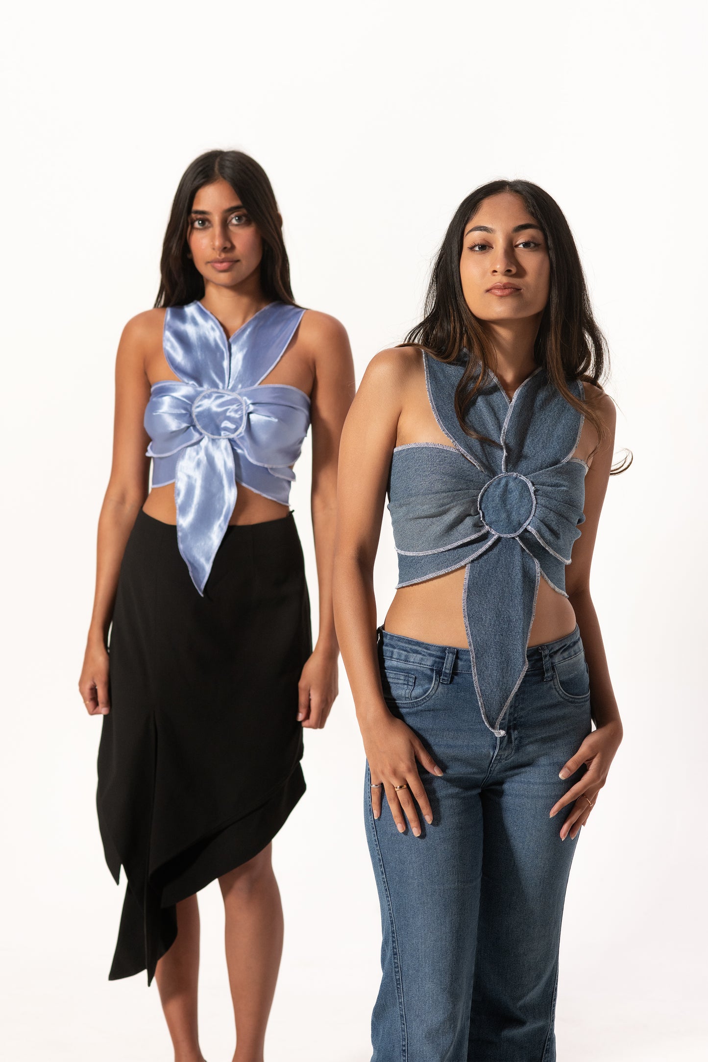 Denim Flower Top