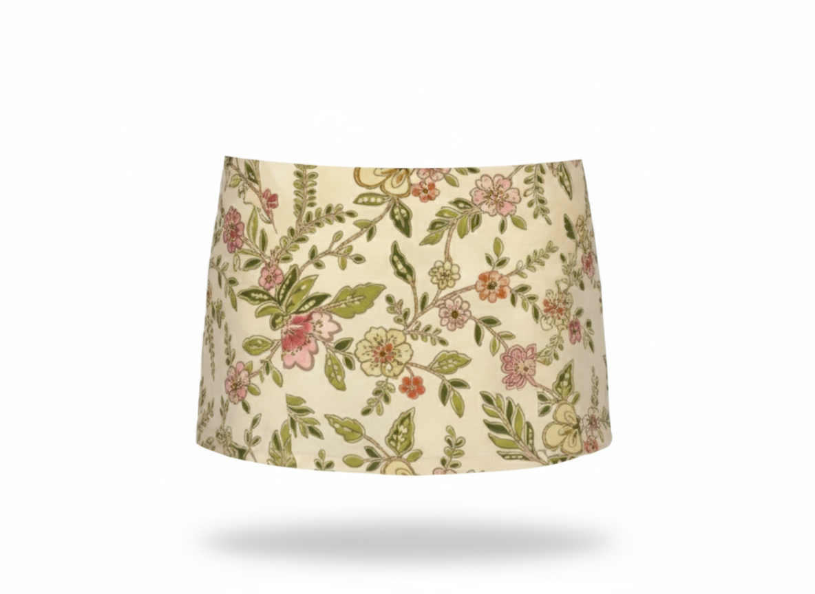 Floral patterned lampshade on a white background